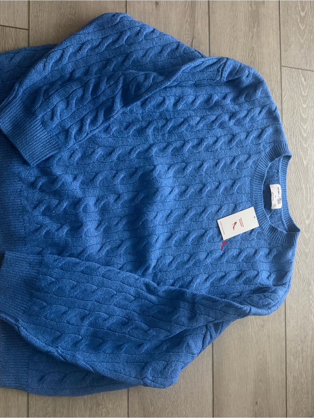 Women's Cable-Knit Crewneck Sweater - Blue devil wears prada
